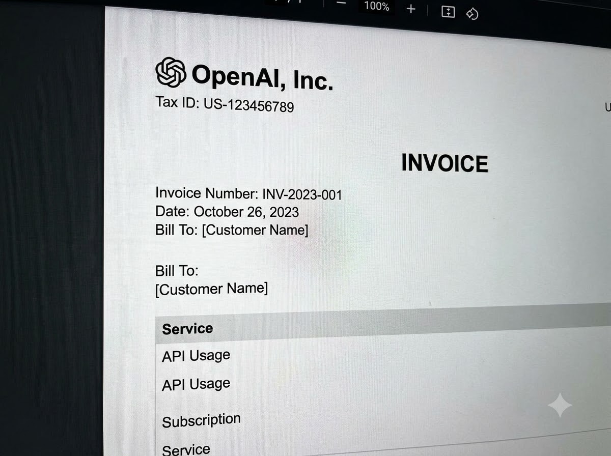 OpenAI invoice PDF template 202609071151